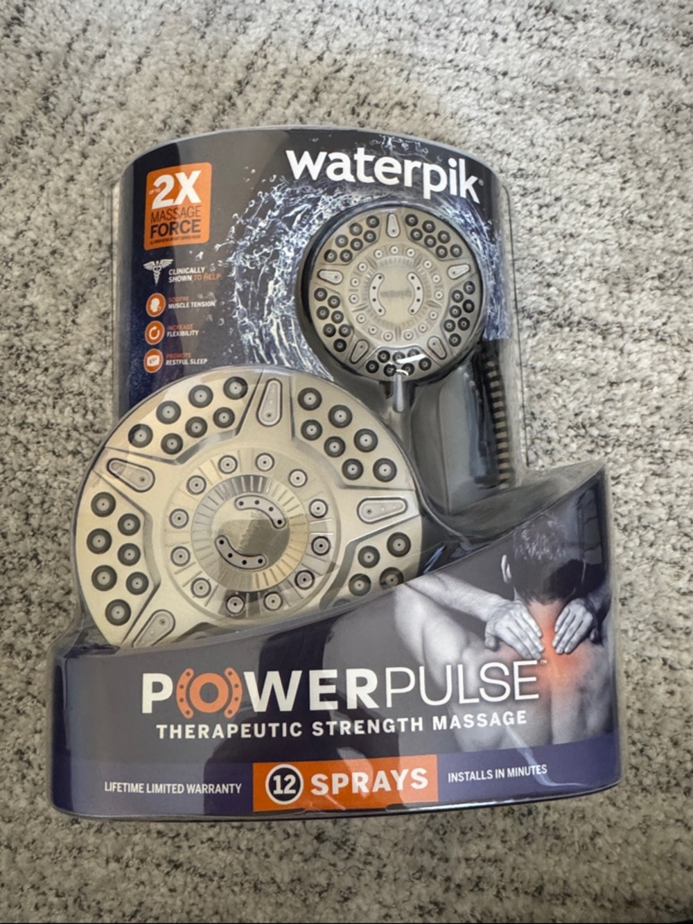 Waterpik PowerPulse Shower Head Set -brushed nickel